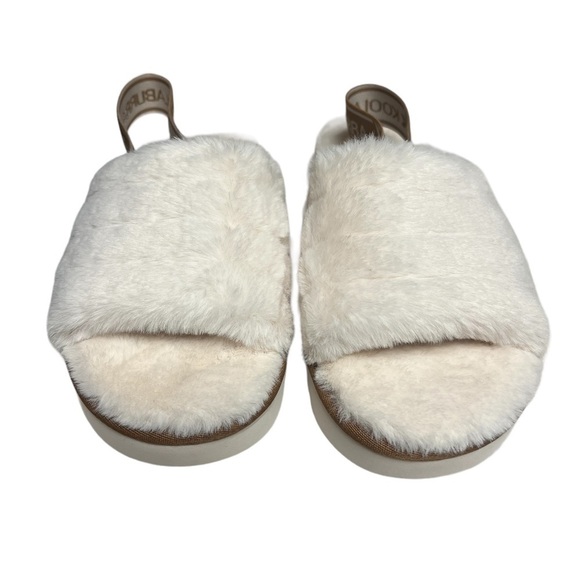 NWOT Koolaburra by Ugg Cream Fuzz II Slip on Sandals 10 - Picture 1 of 7